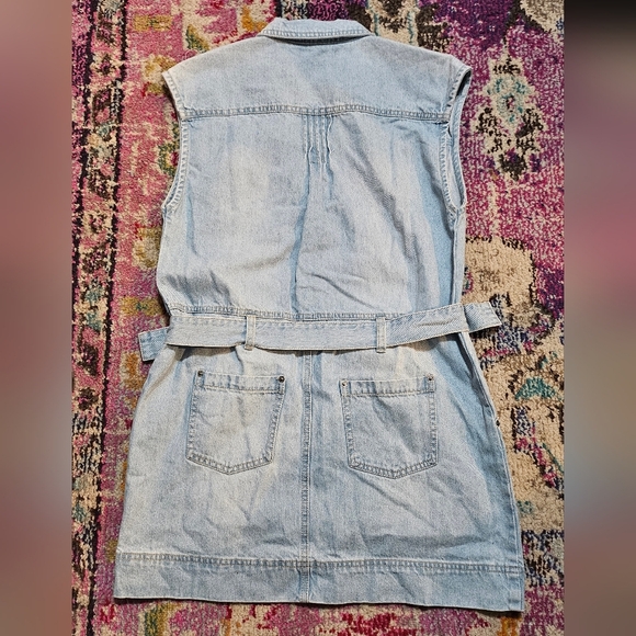 NWOT Free People Rowley Denim Mini Dress In Sunbleached - Picture 6 of 6
